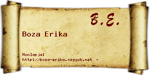 Boza Erika névjegykártya